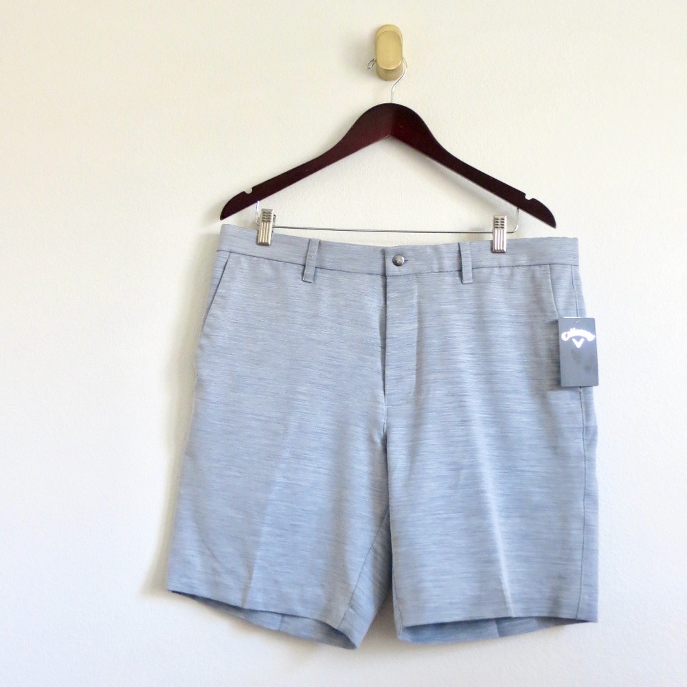 NEW! Callaway Opti-Dri Stretch UPF 50 Sun Protect Golf Shorts Gray SZ 36